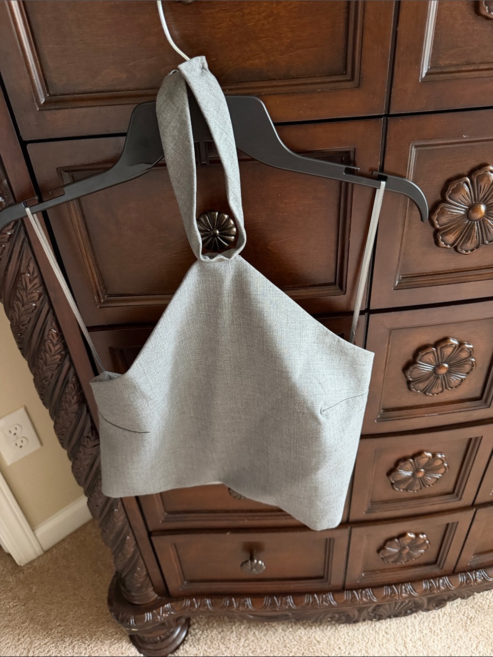 Gray Halter Crop Top Bag – Women's Grey Shoulder Tote
